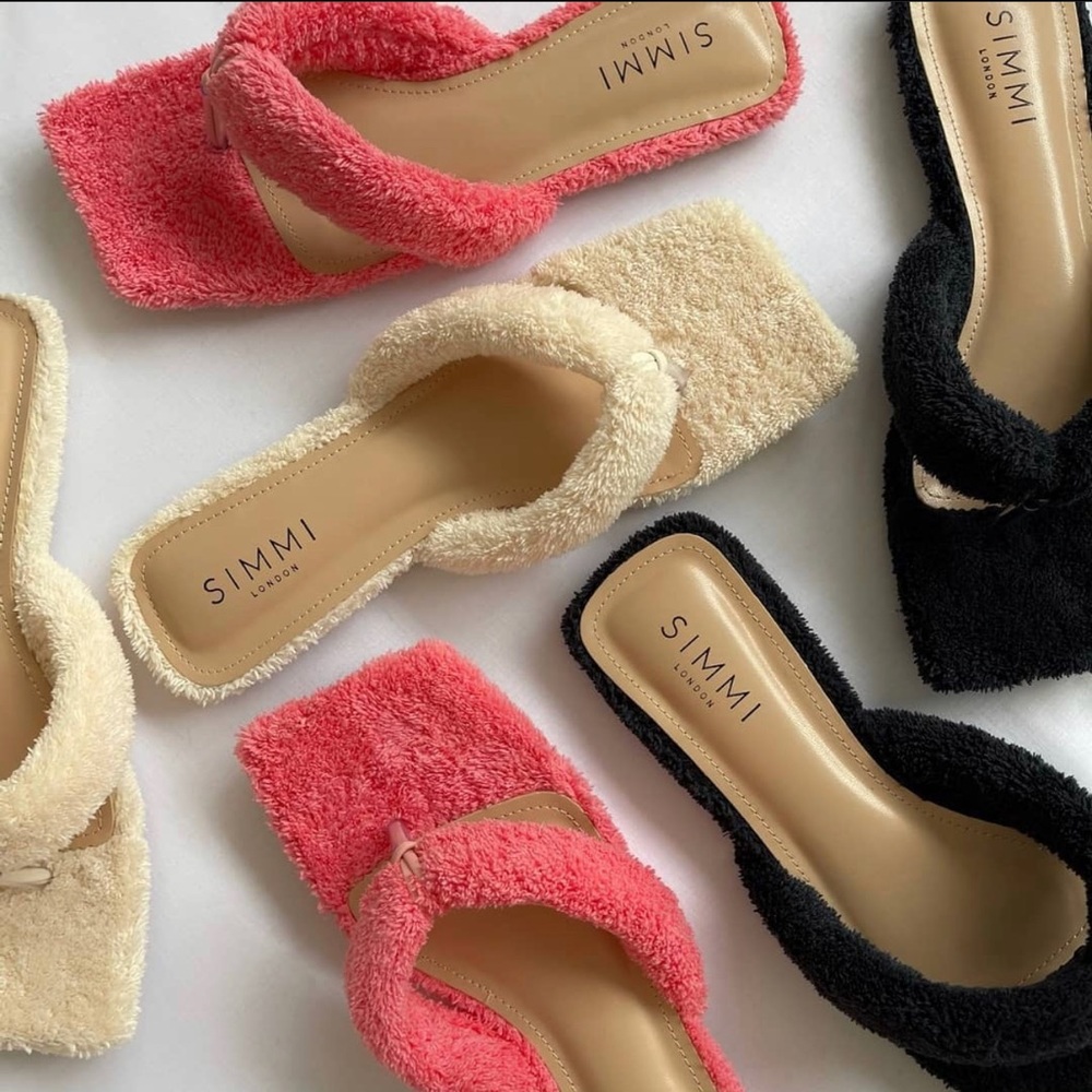 Simmi London Monaco Pink Towel Toe Flat Sandals
